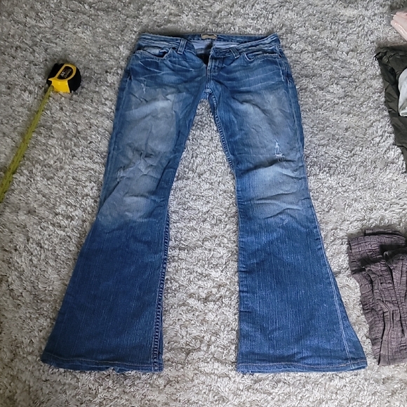 Women's Blue Flared Jeans - Picture 1 of 6
